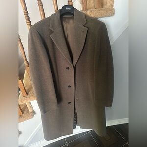 Hugo Boss Tailored Brown Wool Coat